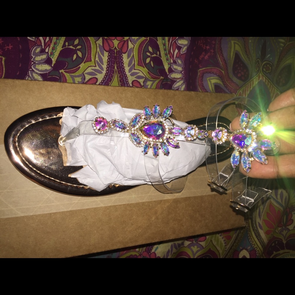 NWT Crystal sandals SIZE 10 - Picture 4 of 5